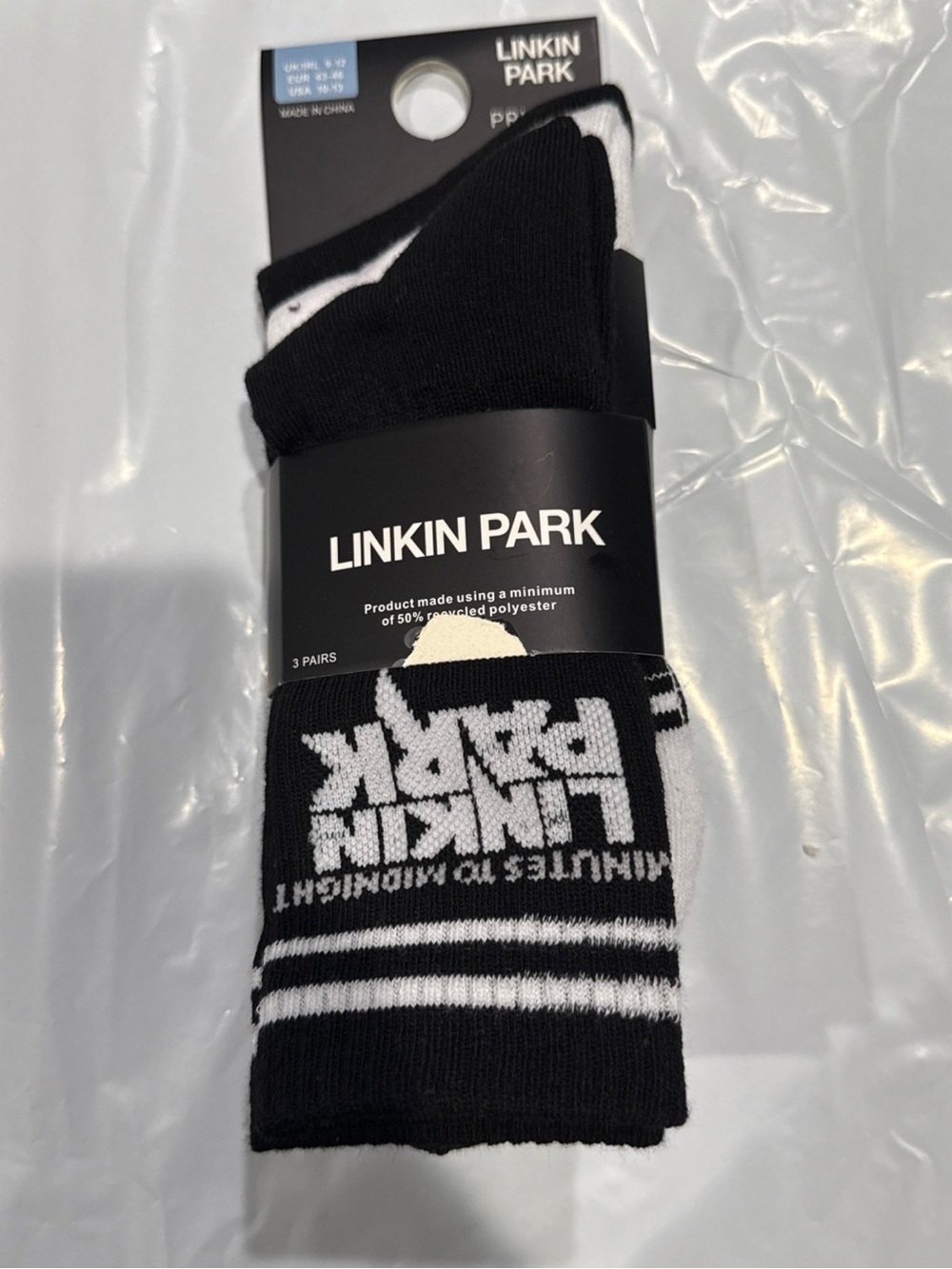 Linkin Park Socks Primark Mens 3 Pack USA size 10-13